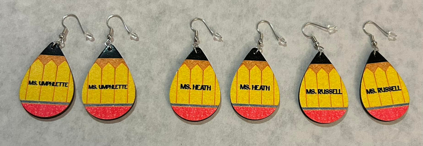 Personalized Teacher Earrings